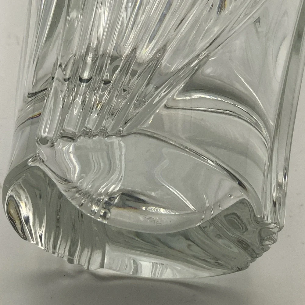 Large 10” Fluted Crystal Vase